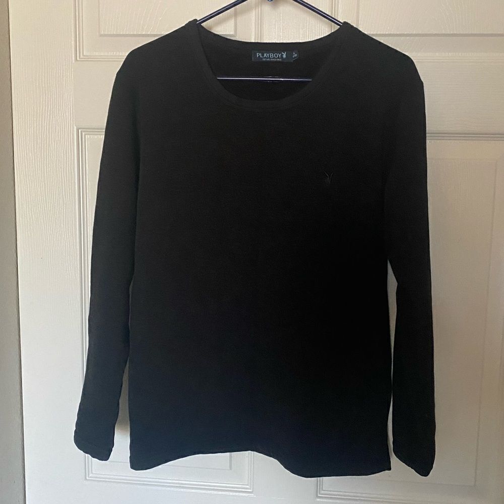 PLAYBOY Women’s Black Fleece Lined Sweatshirt Size XL